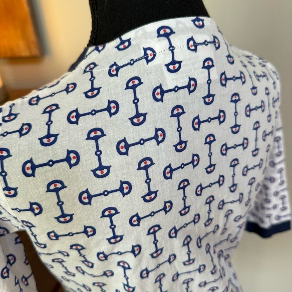 Malabar Bay Navy and White Lightweight Coverup Shirt - Picture 7 of 11